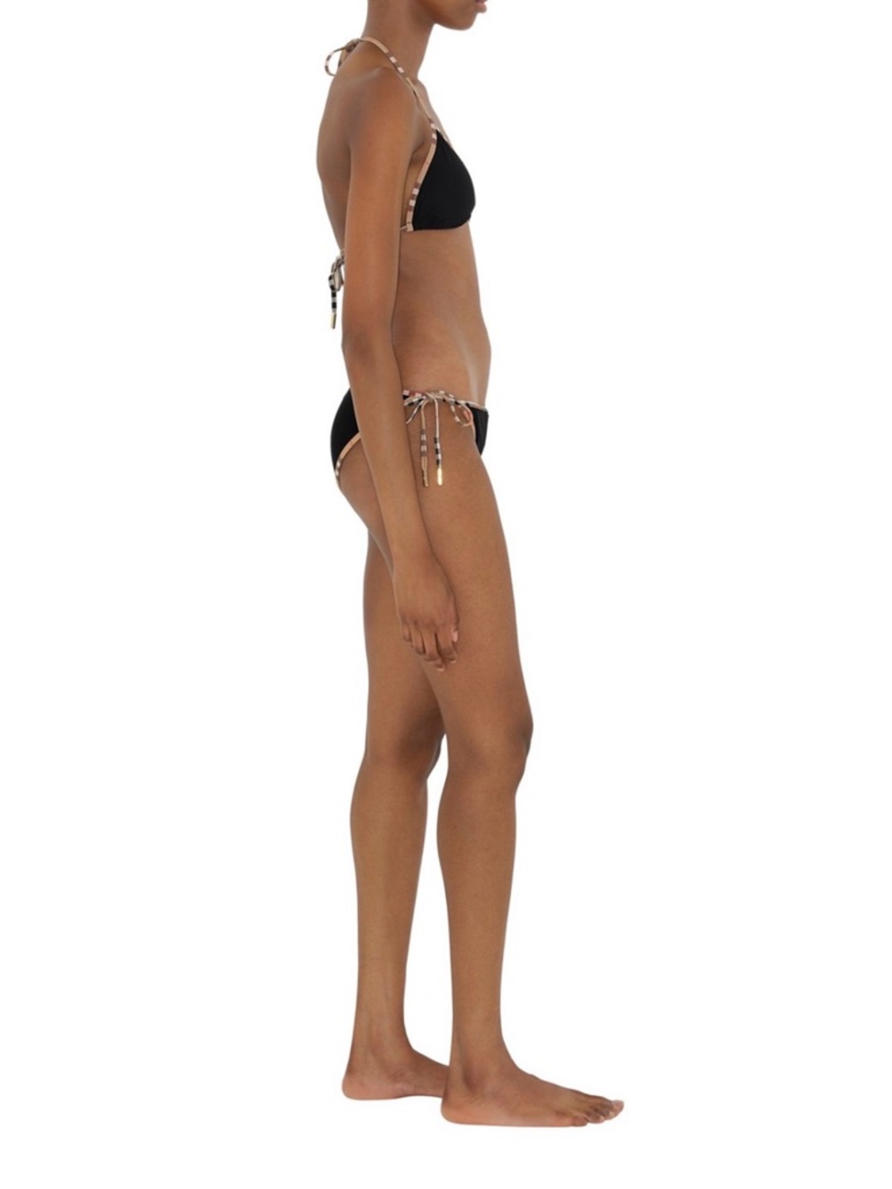 NEW WITH TAGS Burberry Black Triangle Bikini with Signature Check Trim - Picture 3 of 4